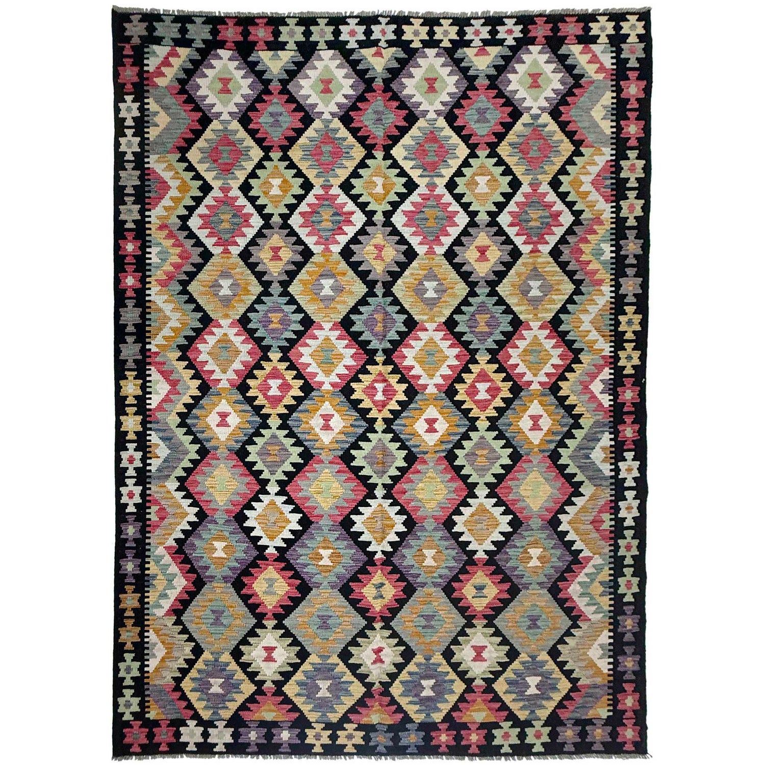 Handmade Multi Kilim Geometric 7x10 ft