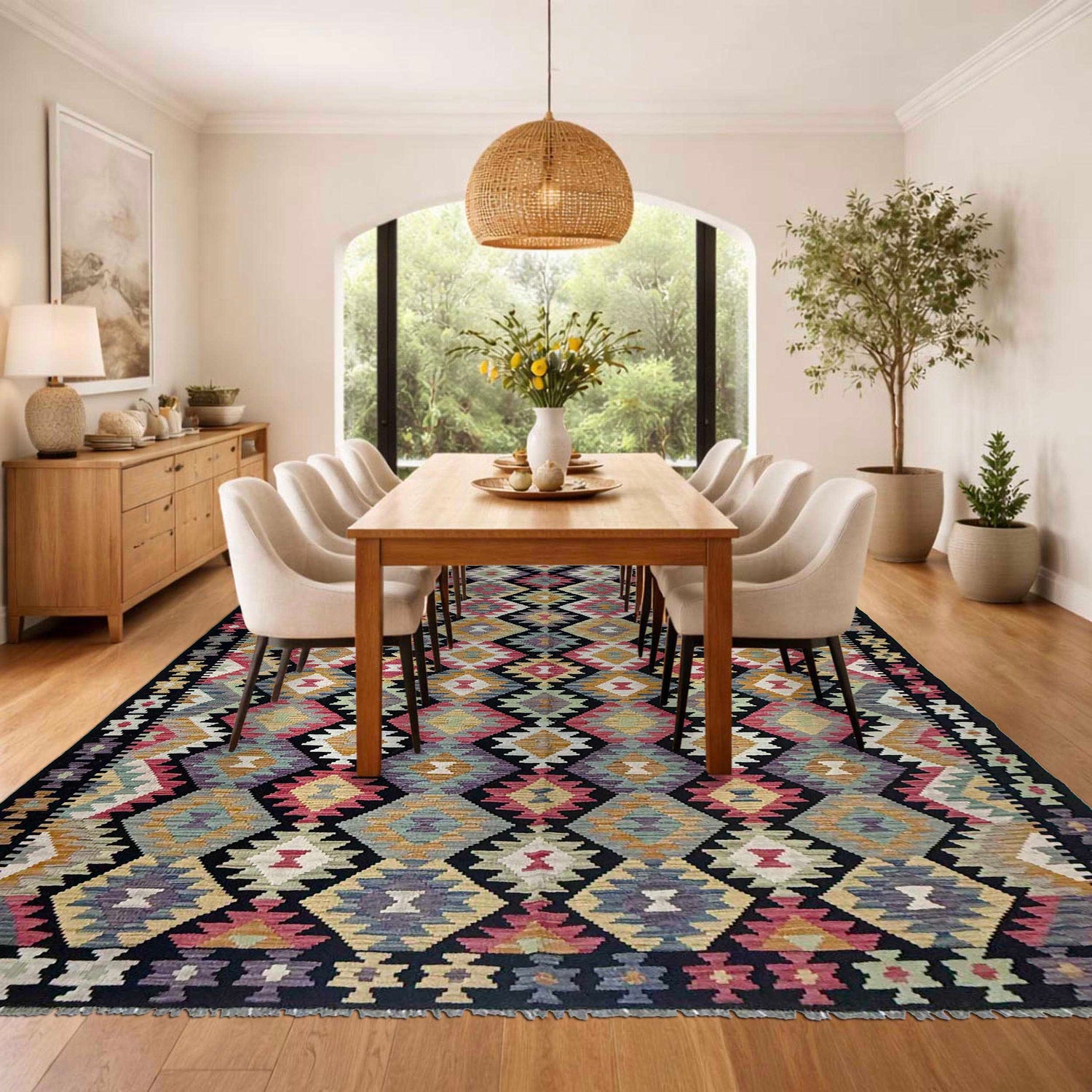 Handmade Multi Kilim Geometric 7x10 ft
