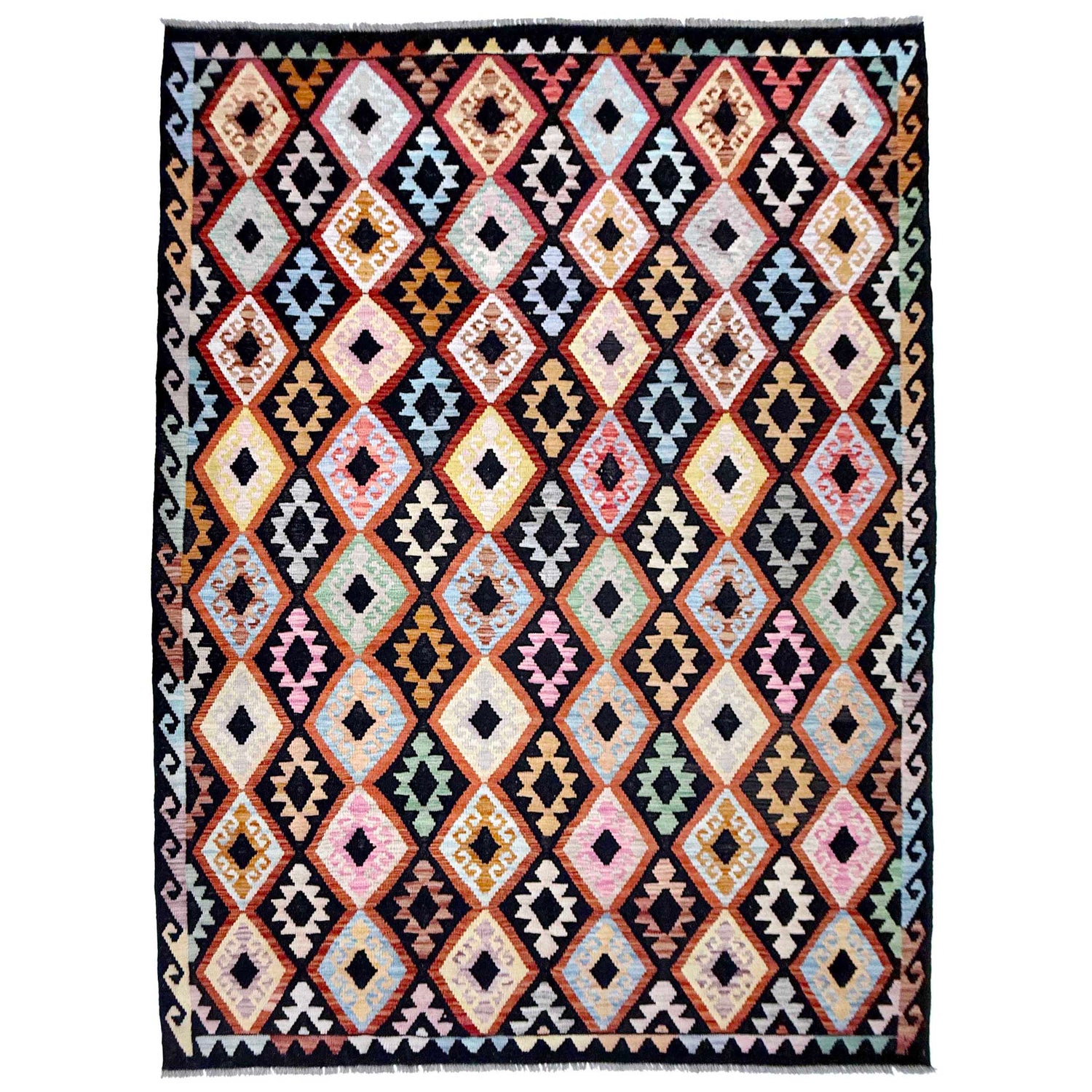 Handmade Multi Kilim Geometric 7x10 ft