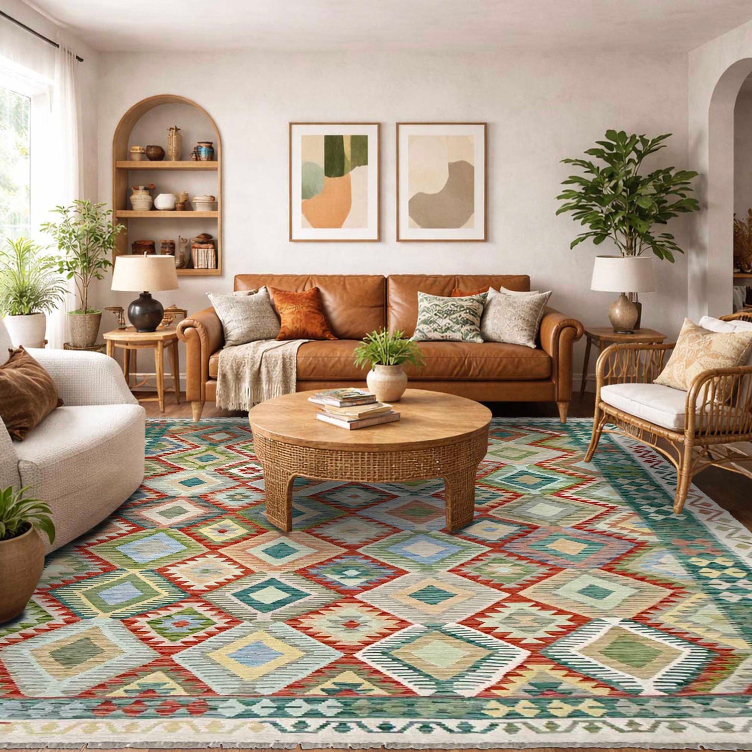 Handmade Multi Kilim Geometric 8x10 ft