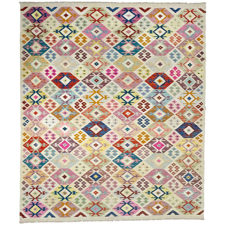 Handmade Multi Kilim Geometric 9x12 ft