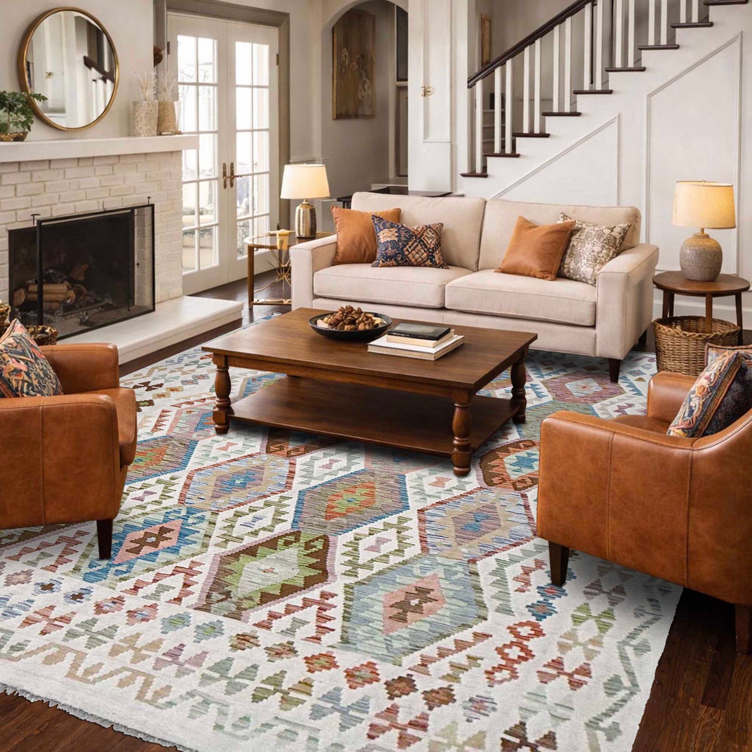 Handmade Multi Kilim Geometric 8x10 ft
