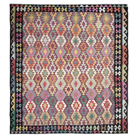 Handmade Multi Kilim Geometric 9x12 ft