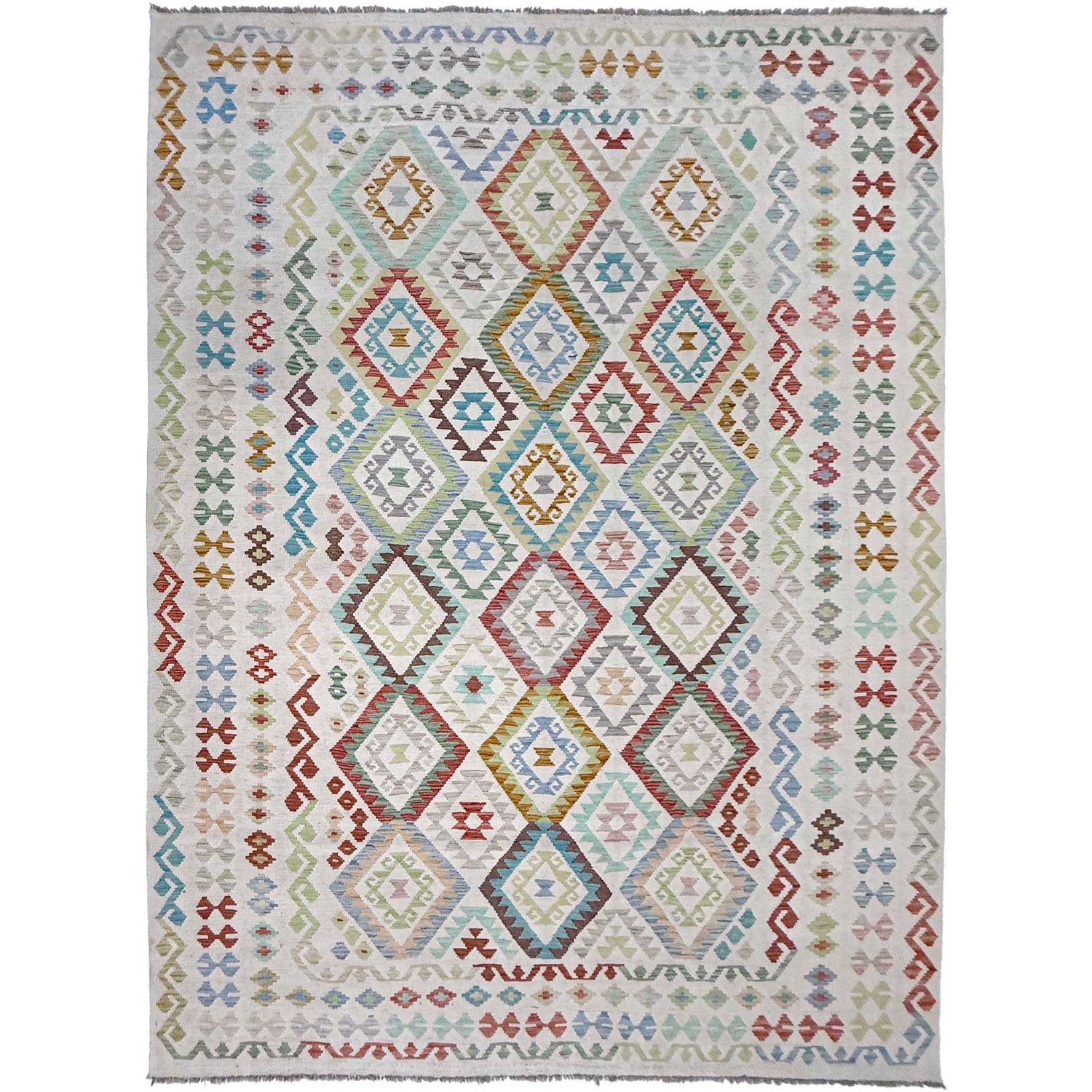 Handmade Multi Kilim Geometric 9x12 ft