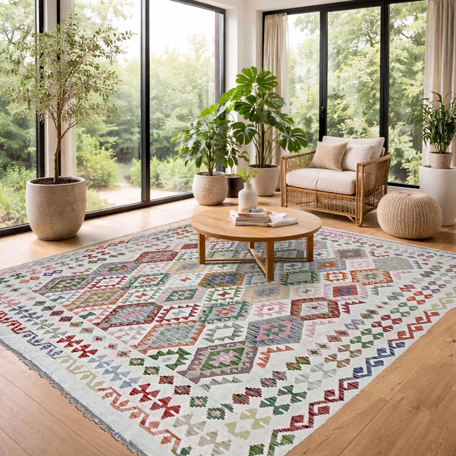 Handmade Multi Kilim Geometric 8x10 ft