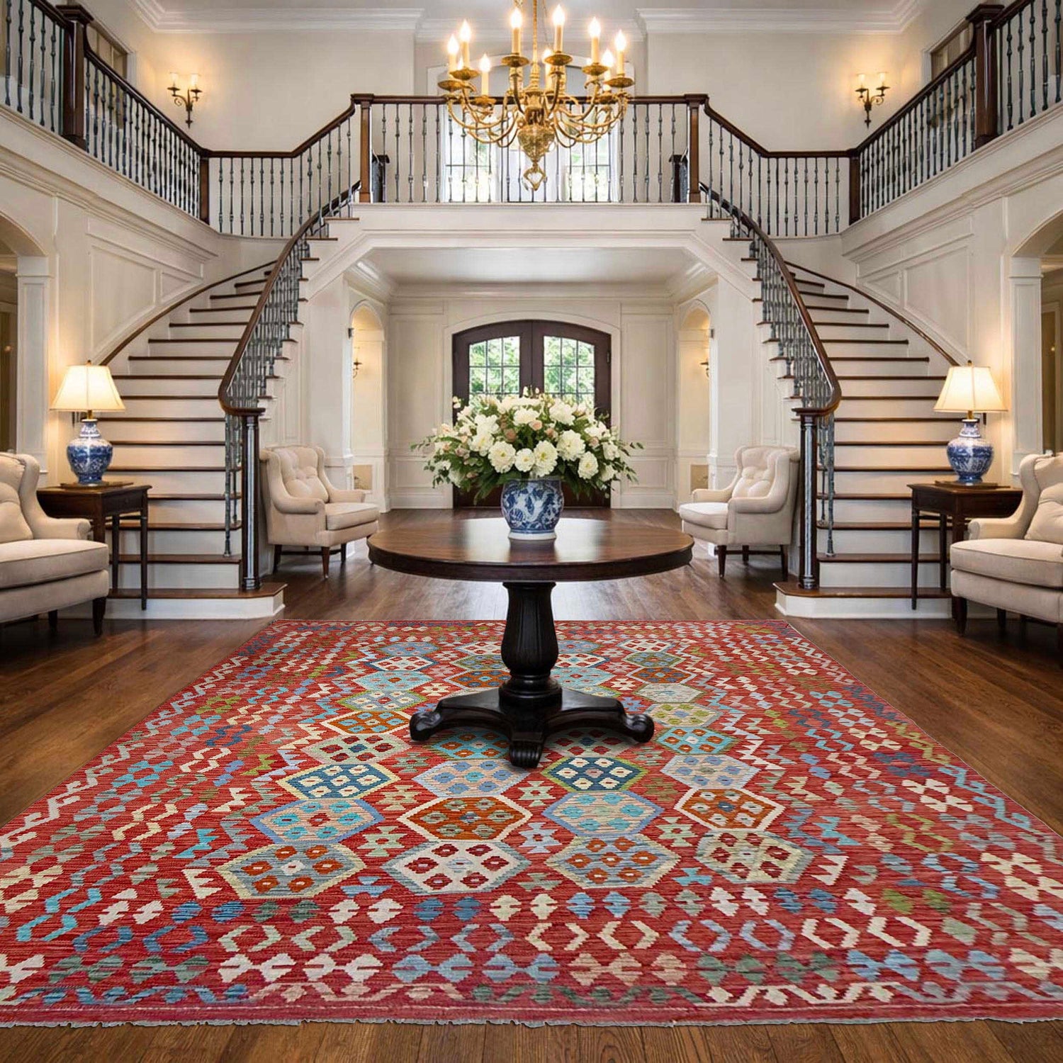 Handmade Multi Kilim Geometric 8x10 ft