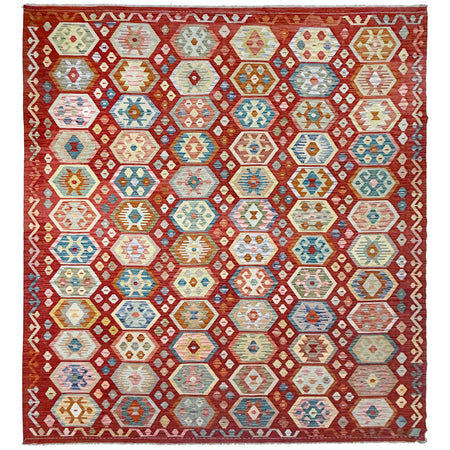 Handmade Multi Kilim Geometric 9x12 ft