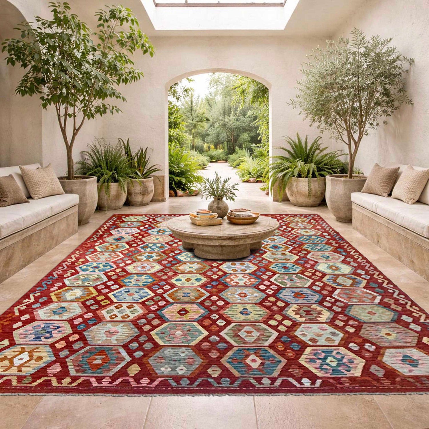 Handmade Multi Kilim Geometric 9x12 ft