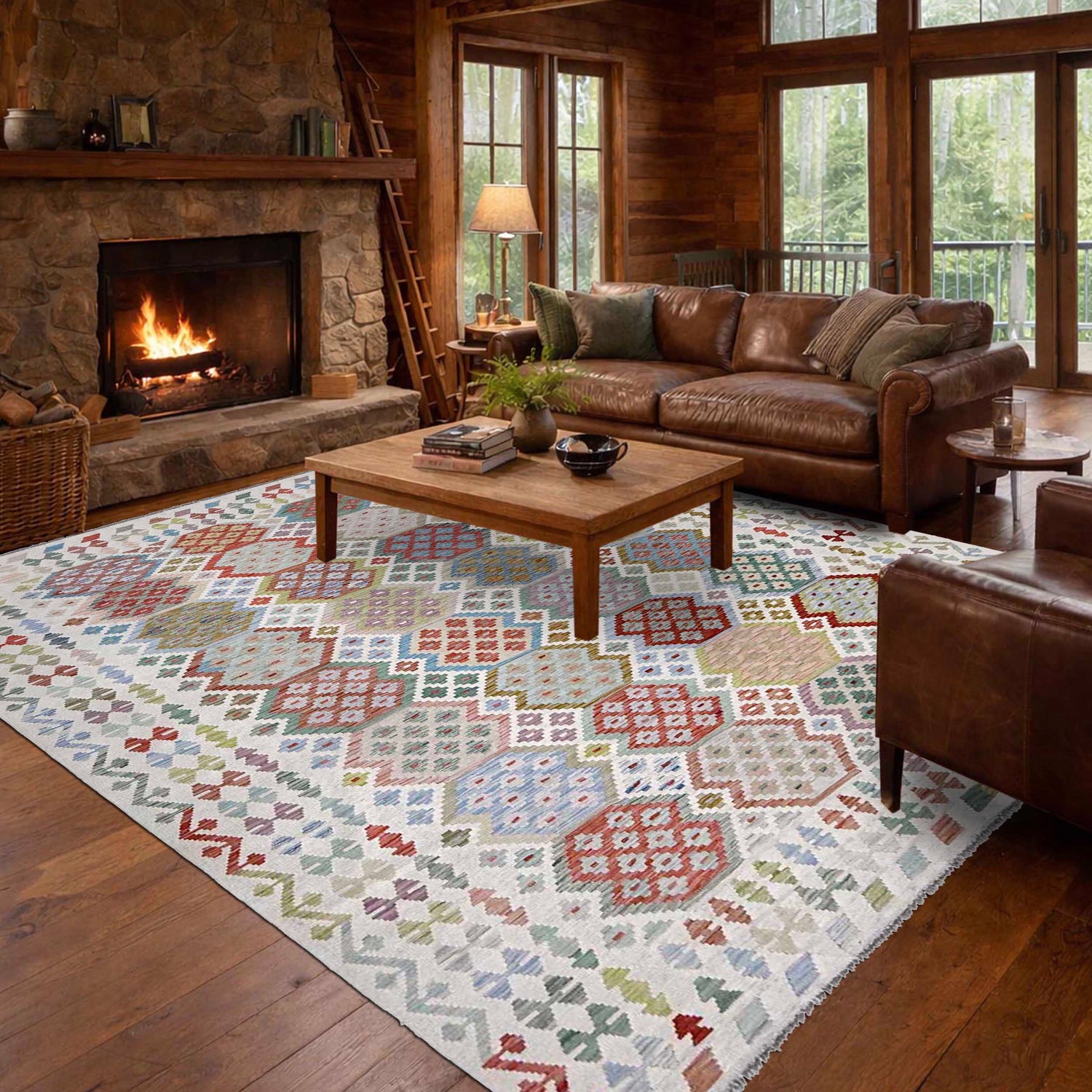 Handmade Multi Kilim Geometric 9x12 ft