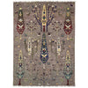 Tree Of Life Area Rug Handmade Gray Floral 5x8 ft