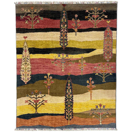 Tree Of Life Area Rug Handmade Multi Floral 4x7 ft