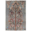 Tree Of Life Area Rug Handmade Gray Floral 3x5 ft