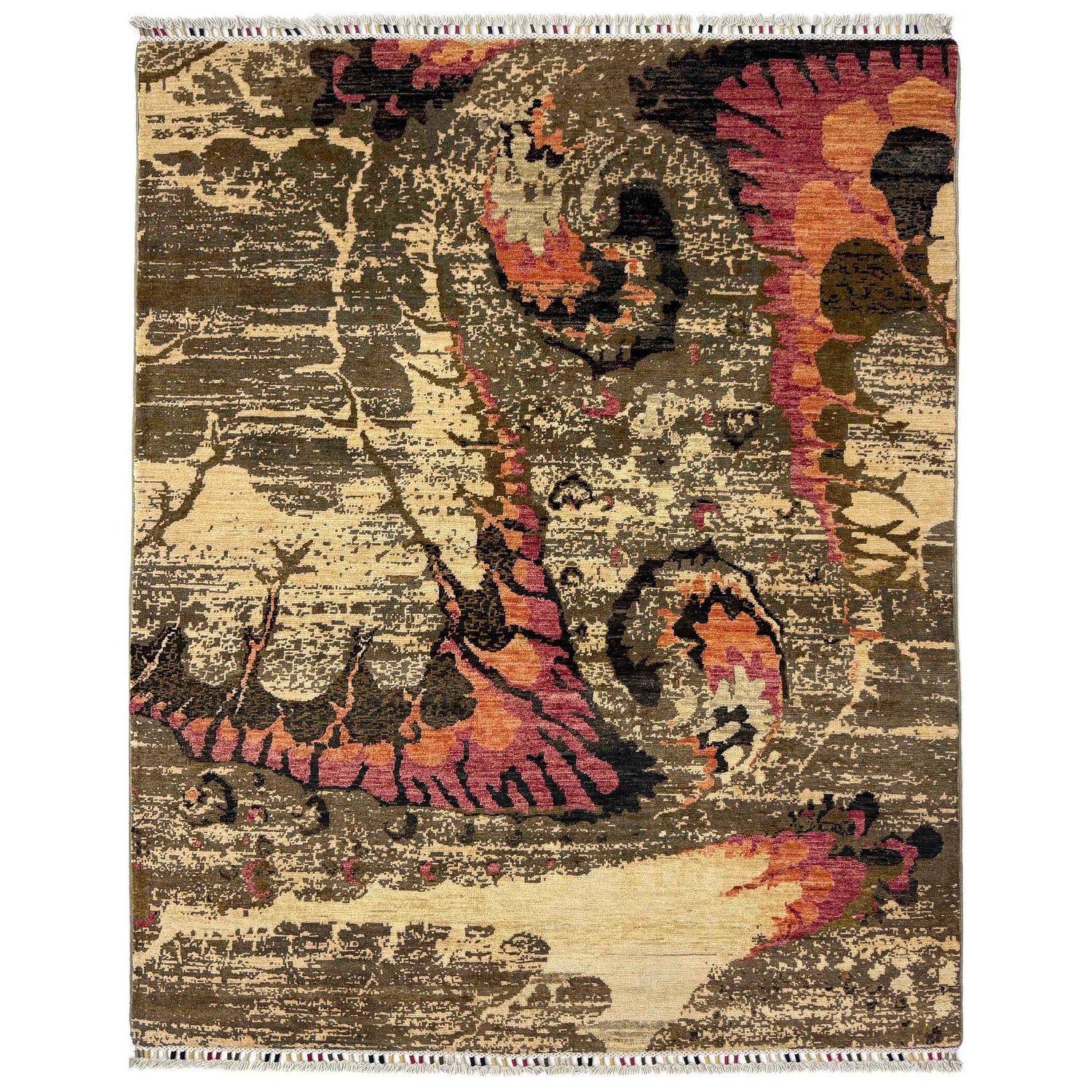 Gabbeh Area Rug Handmade Multi Medallion 4x7 ft