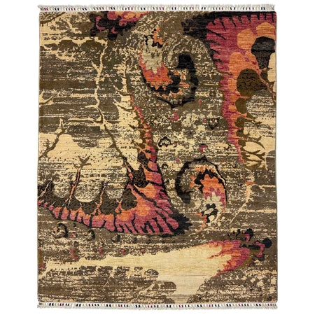 Gabbeh Area Rug Handmade Multi Medallion 4x7 ft
