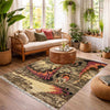 Gabbeh Area Rug Handmade Multi Medallion 4x7 ft