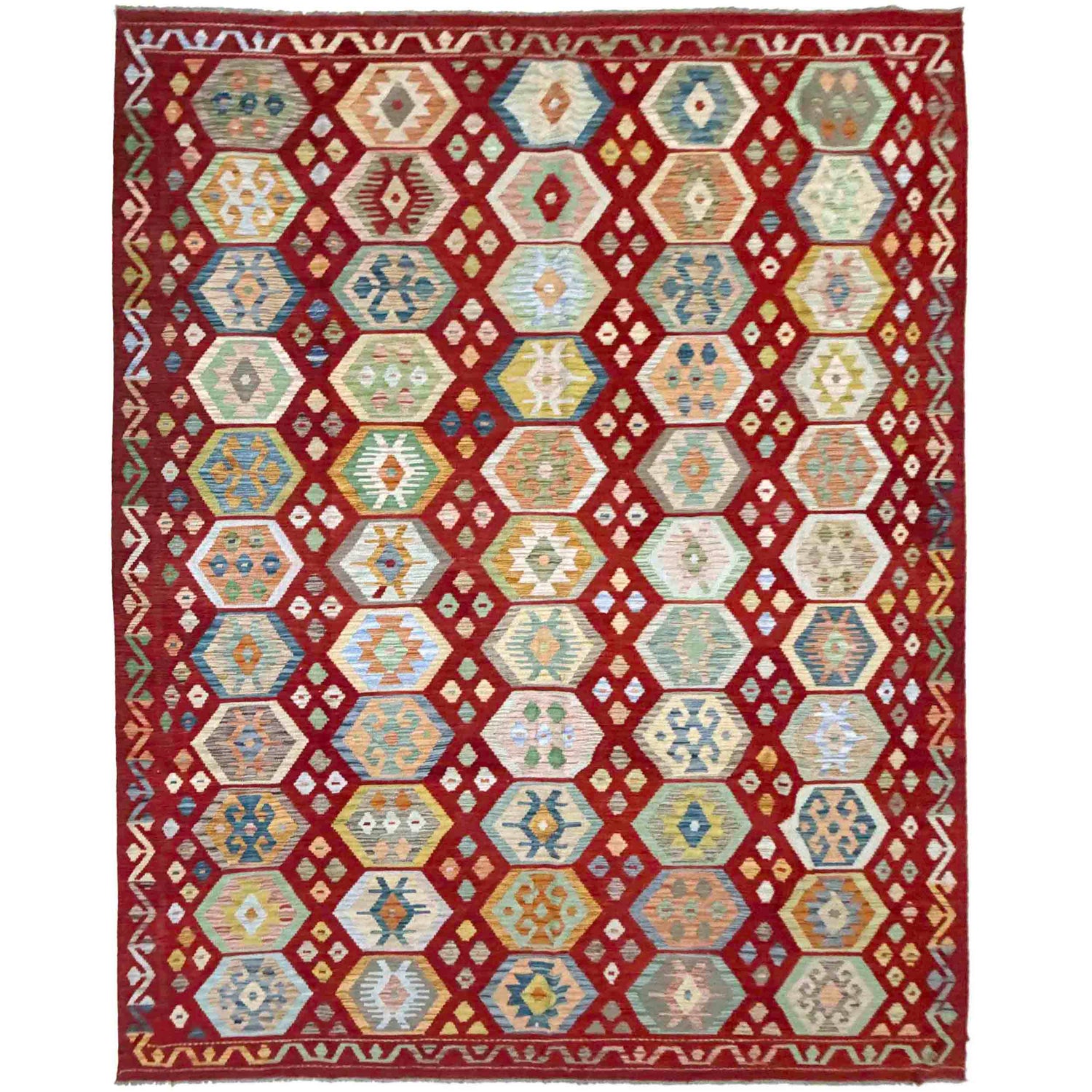 Handmade Multi Kilim Geometric 9x12 ft