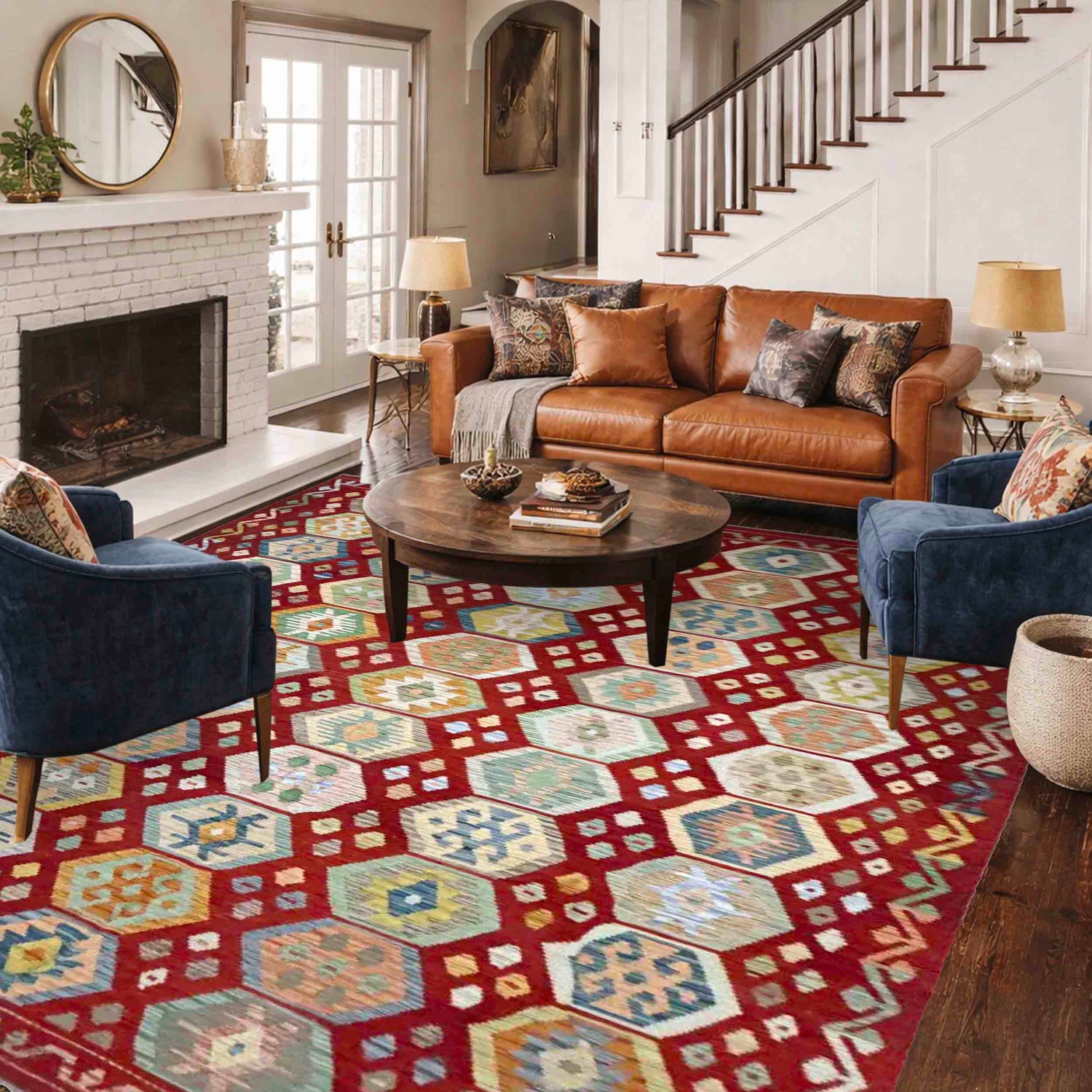 Handmade Multi Kilim Geometric 9x12 ft