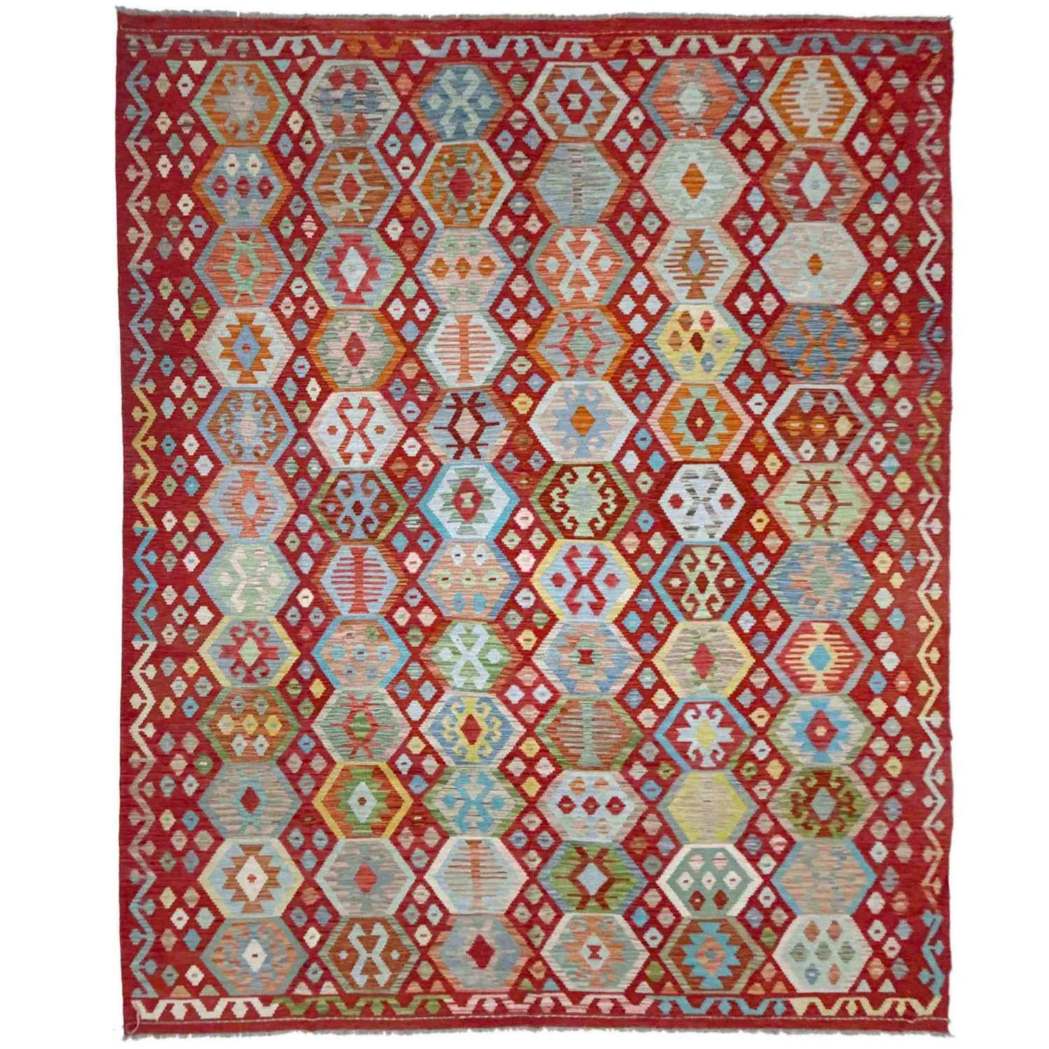 Handmade Multi Kilim Geometric 9x12 ft