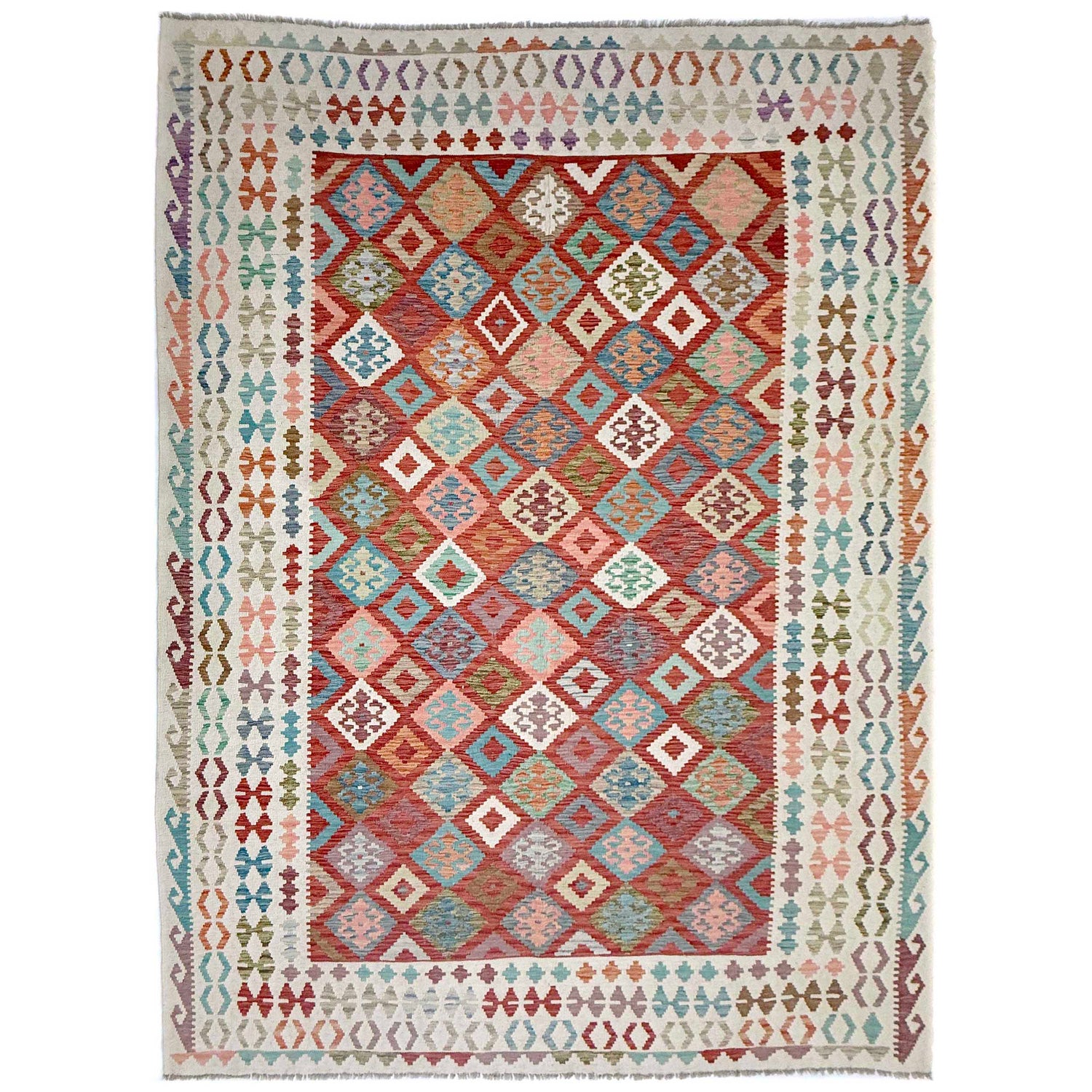 Handmade Multi Kilim Geometric 9x12 ft