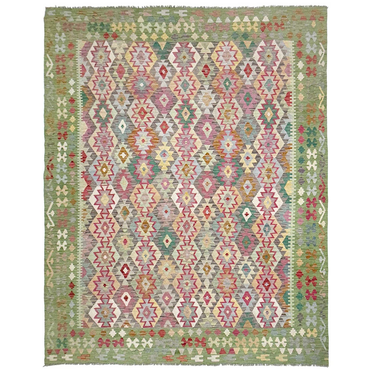 Handmade Multi Kilim Geometric 9x12 ft