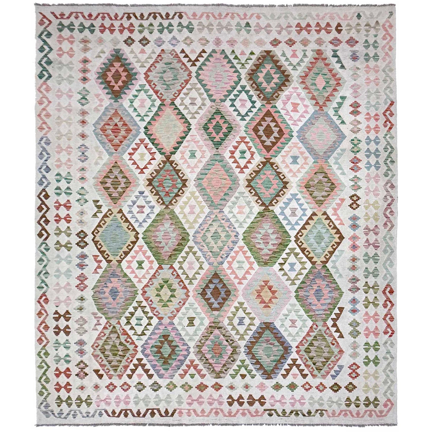 Handmade Multi Kilim Geometric 9x12 ft