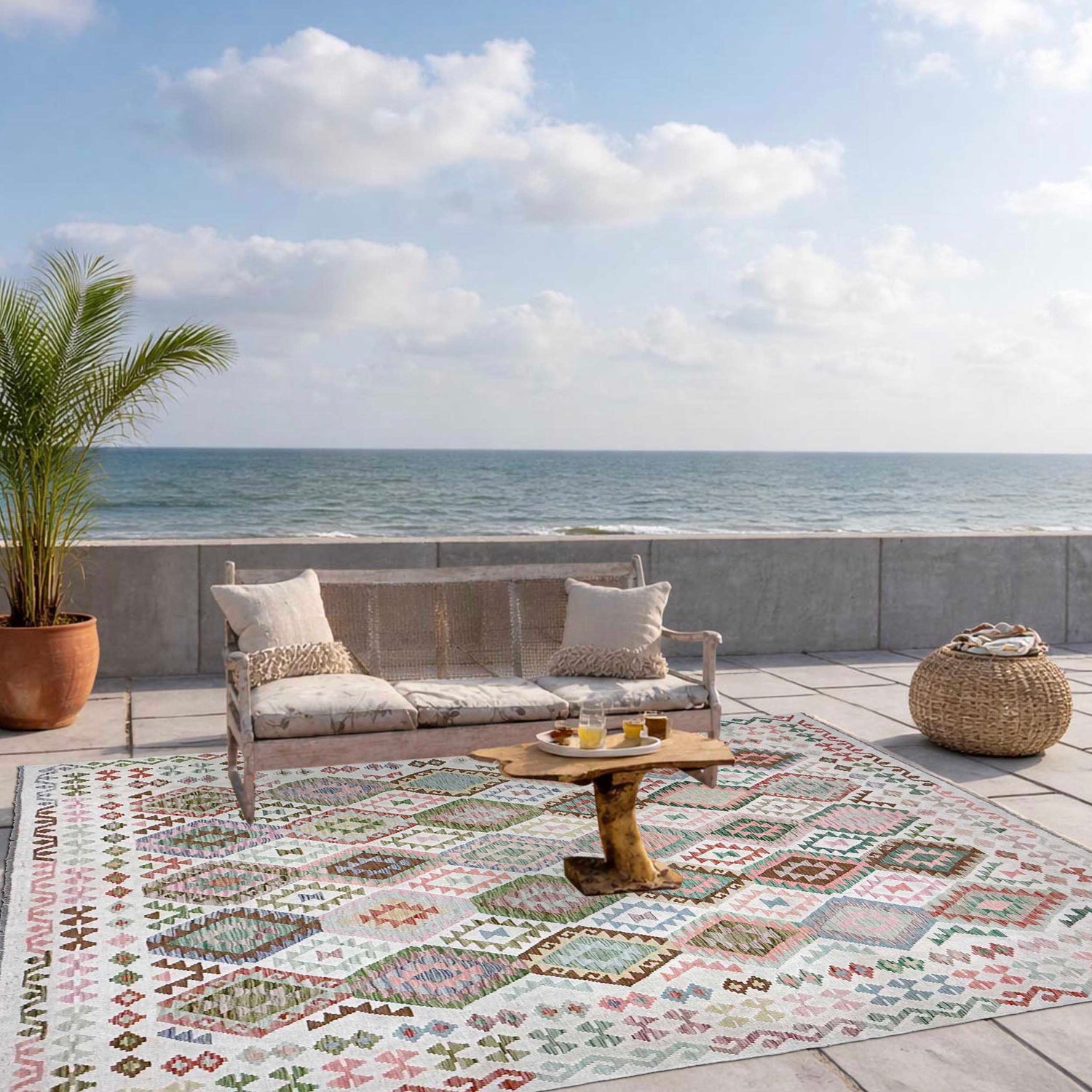 Handmade Multi Kilim Geometric 9x12 ft