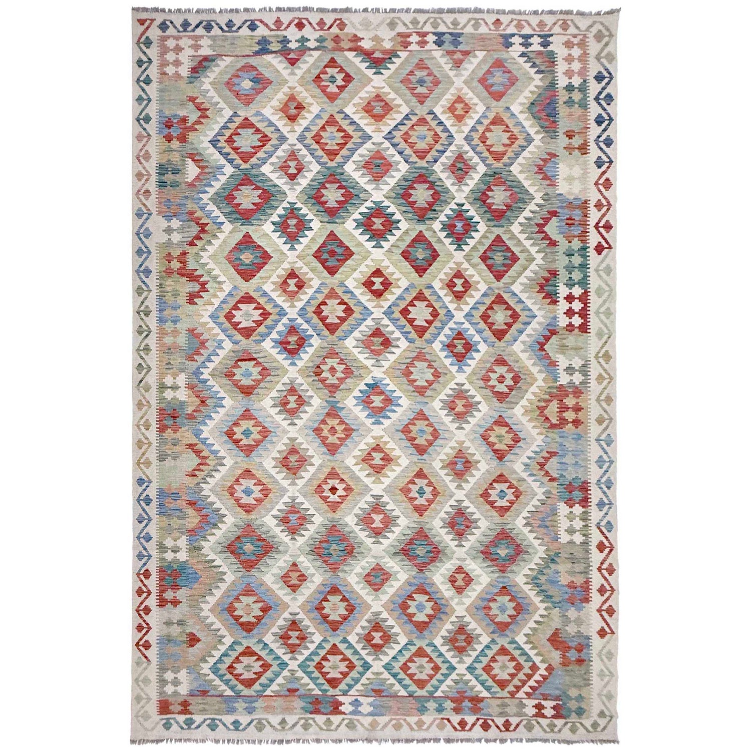 Handmade Multi Kilim Geometric 9x12 ft