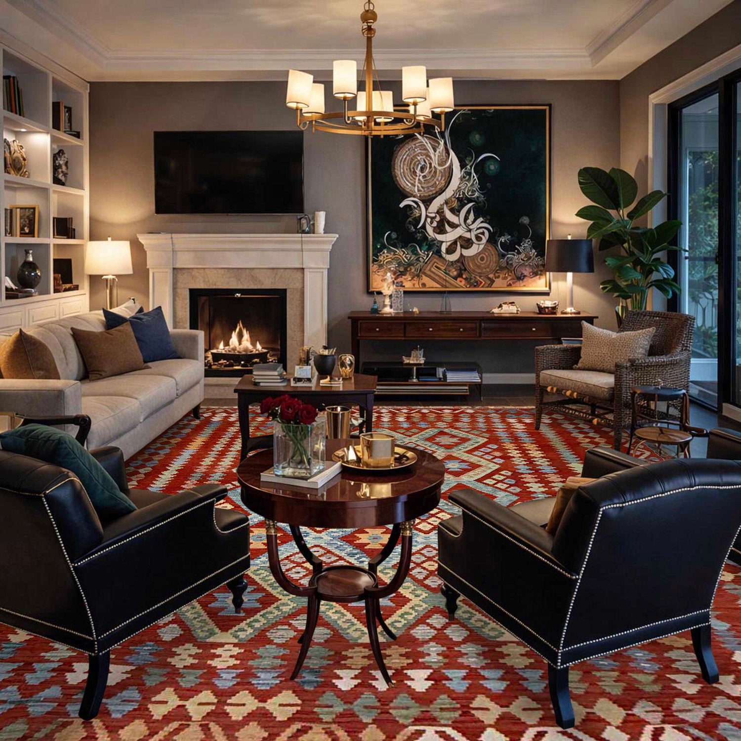 Handmade Multi Kilim Geometric 8x10 ft
