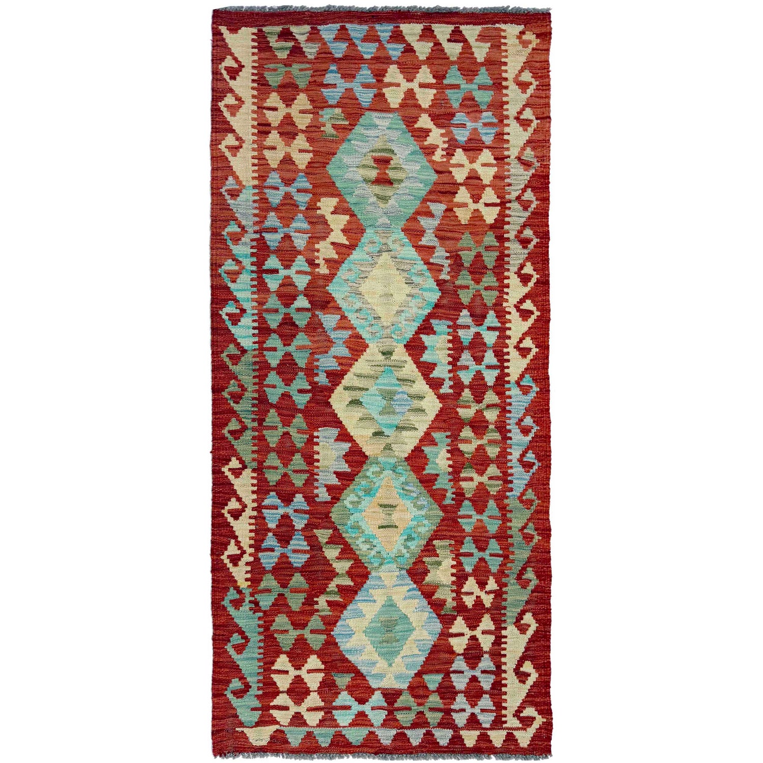 Handmade Multi Kilim Geometric 6' Runner