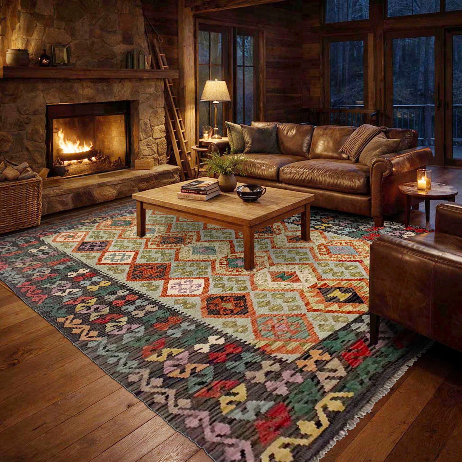 Handmade Multi Kilim Geometric 5x8 ft