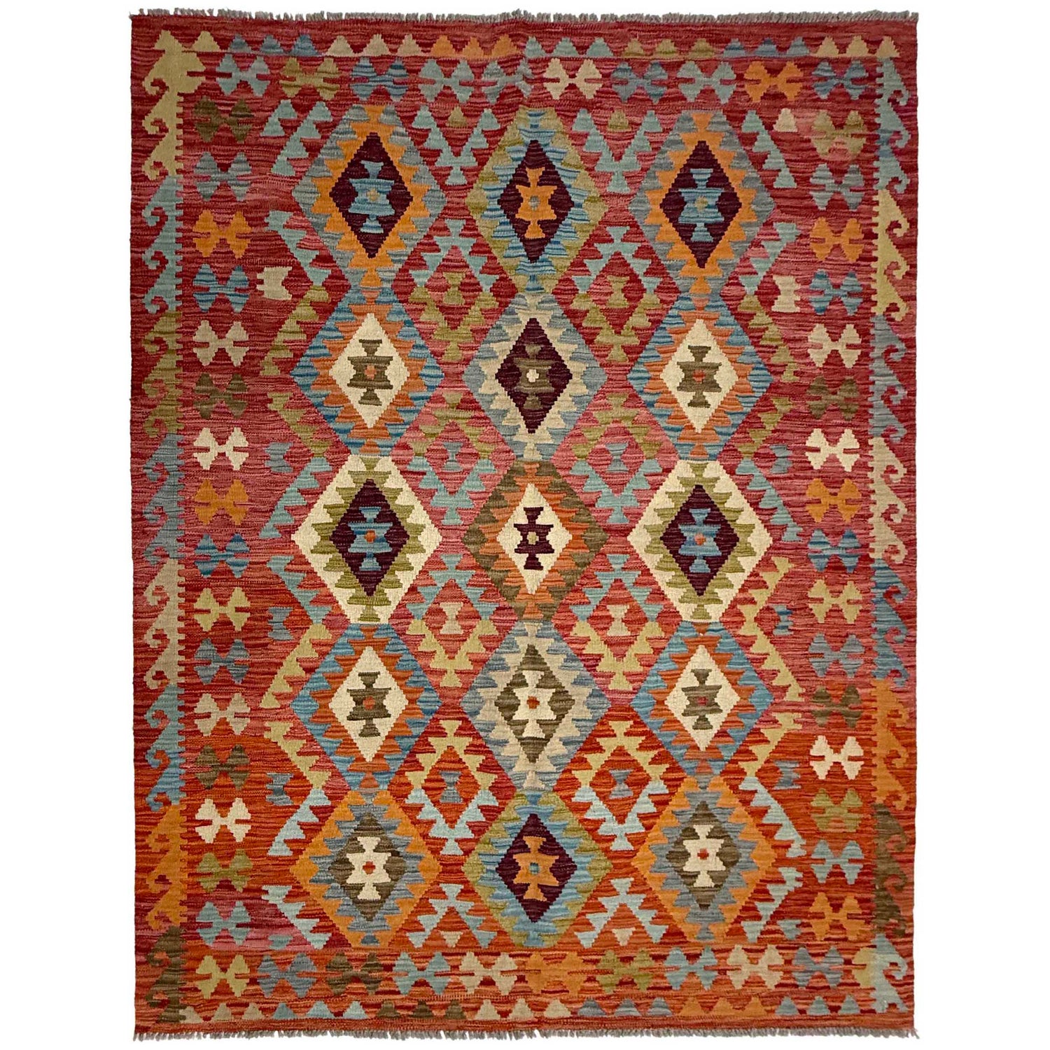 Handmade Multi Kilim Geometric 4x7 ft