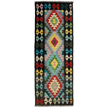 Handmade Multi Kilim Geometric 6' Runner