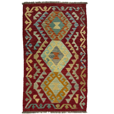 Handmade Multi Kilim Geometric 2x4 ft