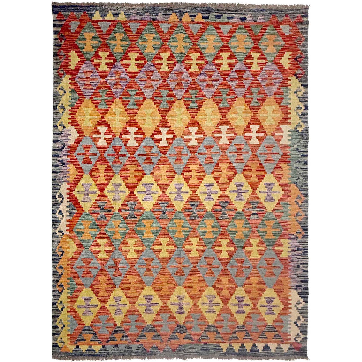Handmade Multi Kilim Geometric 5x8 ft