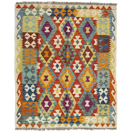 Handmade Multi Kilim Geometric 4x7 ft