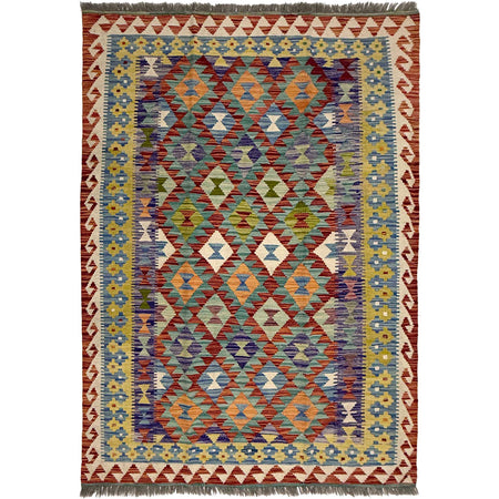 Handmade Multi Kilim Geometric 4x7 ft