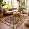 Handmade Multi Kilim Geometric 4x7 ft