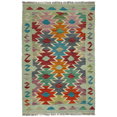 Handmade Multi Kilim Geometric 2x4 ft