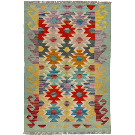 Handmade Multi Kilim Geometric 2x4 ft