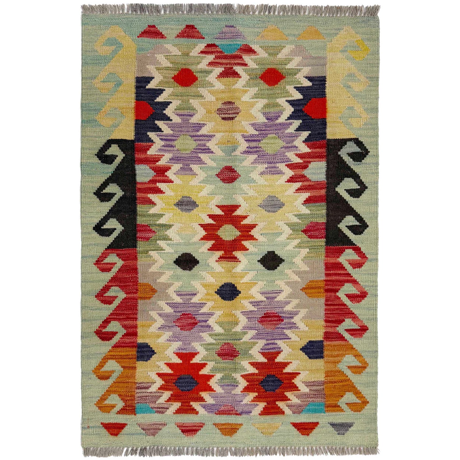 Handmade Multi Kilim Geometric 2x4 ft