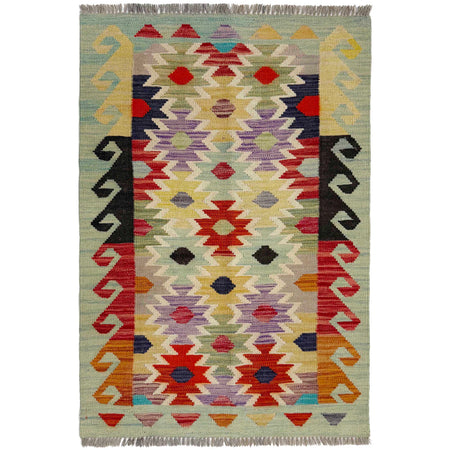 Handmade Multi Kilim Geometric 2x4 ft