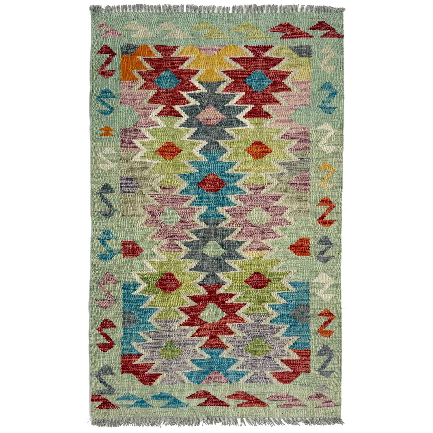 Handmade Multi Kilim Geometric 2x4 ft