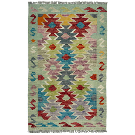 Handmade Multi Kilim Geometric 2x4 ft