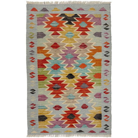 Handmade Multi Kilim Geometric 2x4 ft