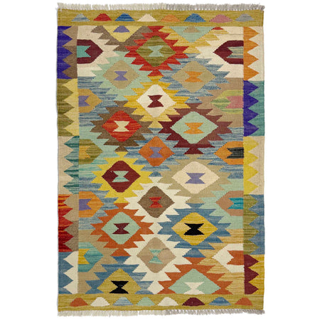 Handmade Multi Kilim Geometric 2x4 ft