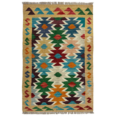Handmade Multi Kilim Geometric 2x4 ft