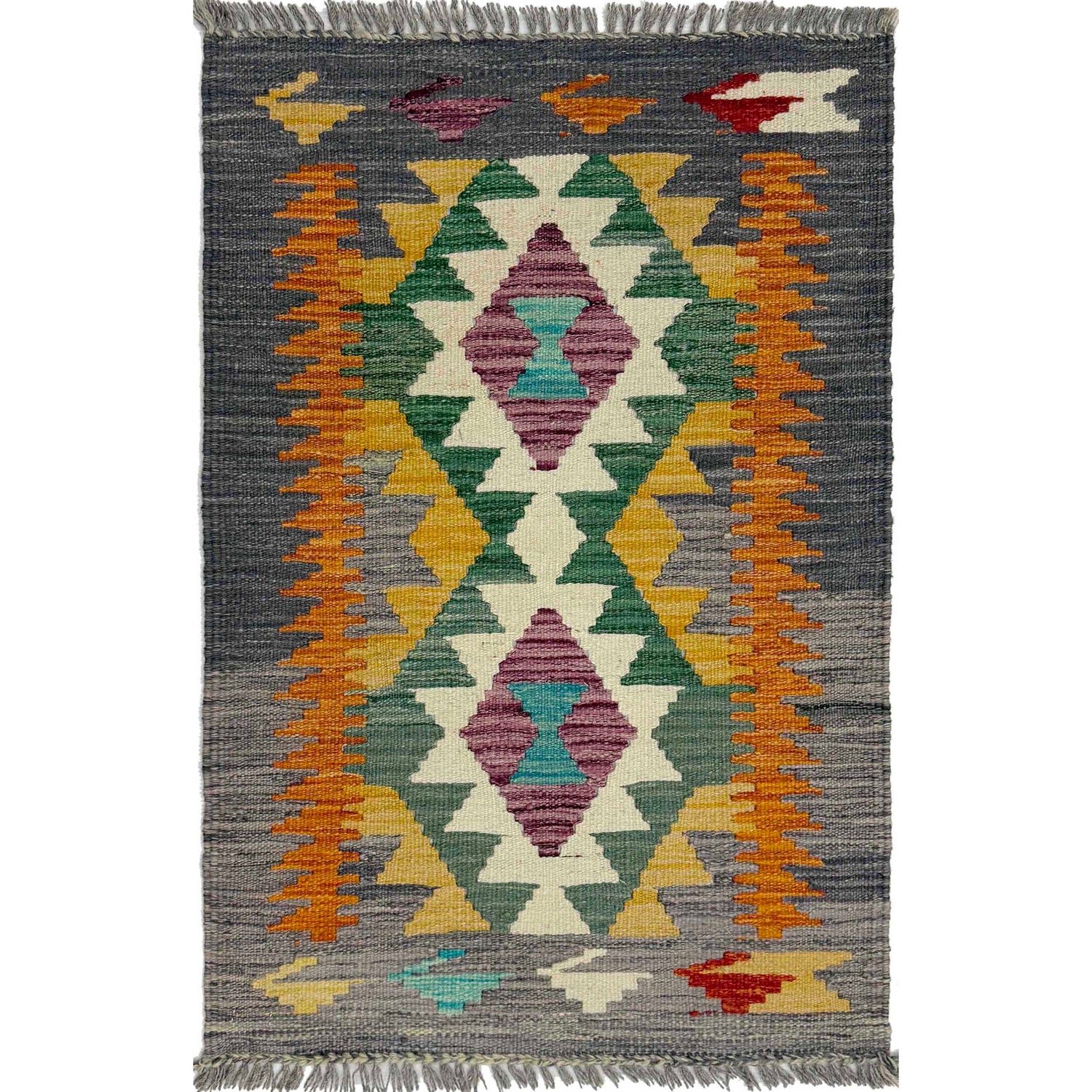 Handmade Multi Kilim Geometric 2x3 ft