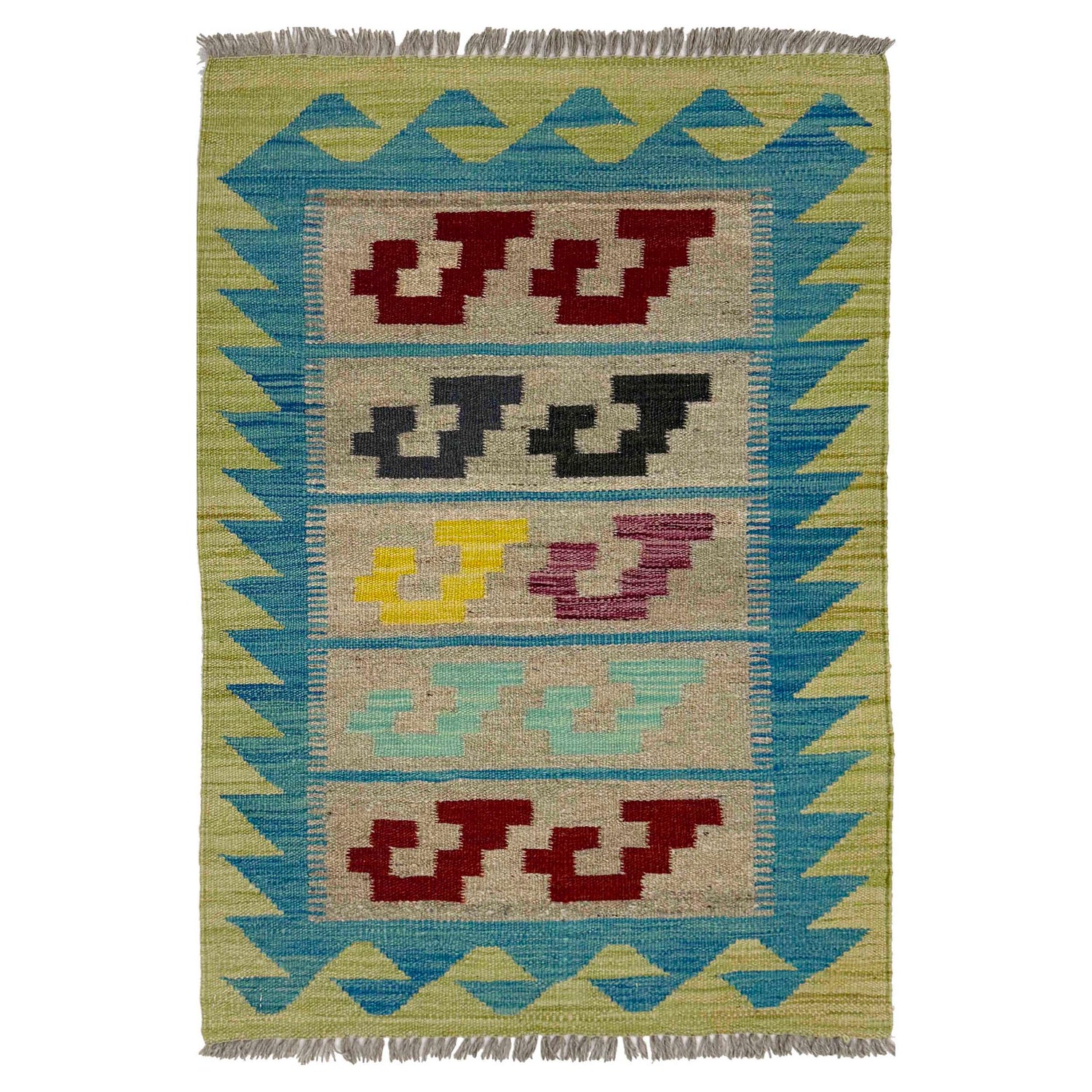 Handmade Multi Kilim Geometric 2x3 ft