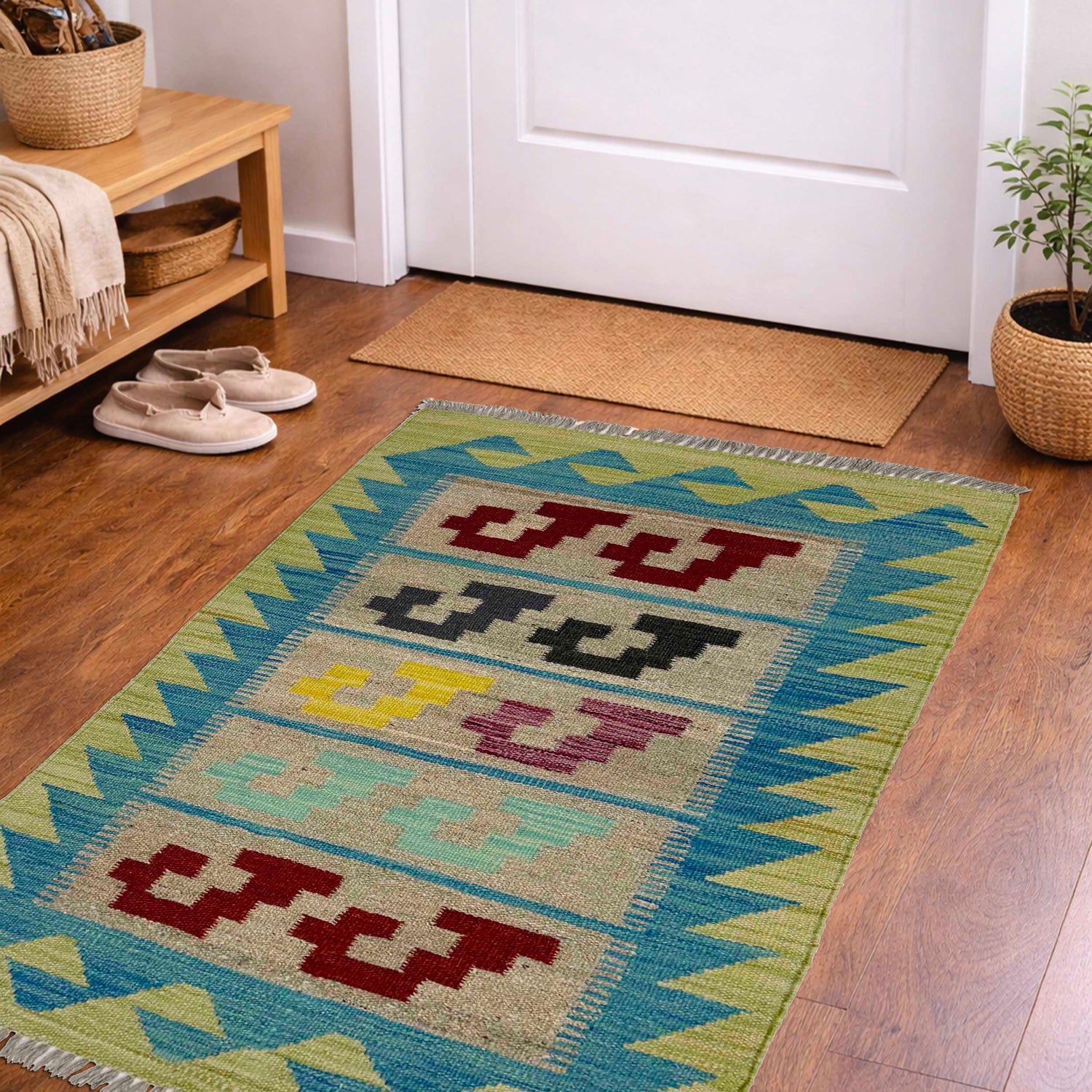Handmade Multi Kilim Geometric 2x3 ft