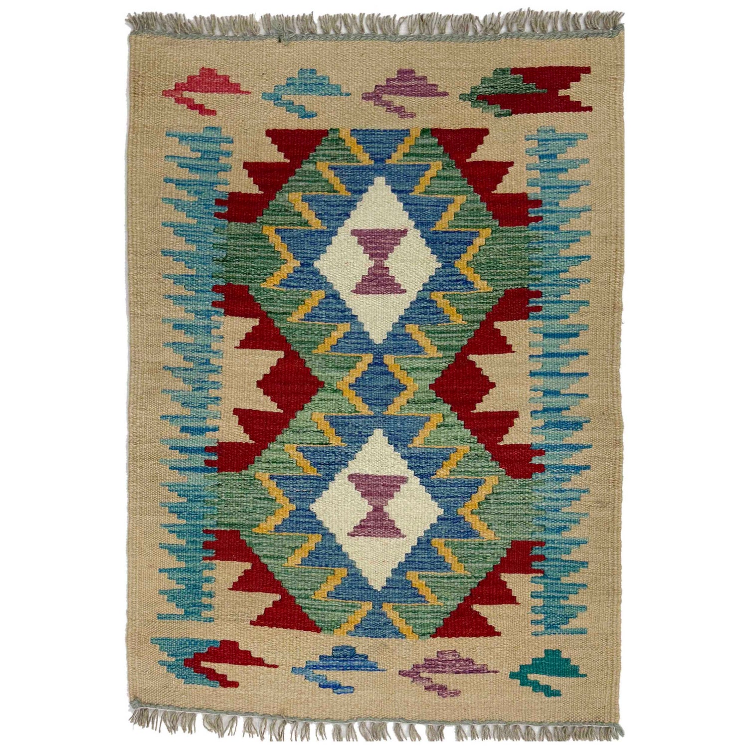 Handmade Multi Kilim Geometric 2x3 ft
